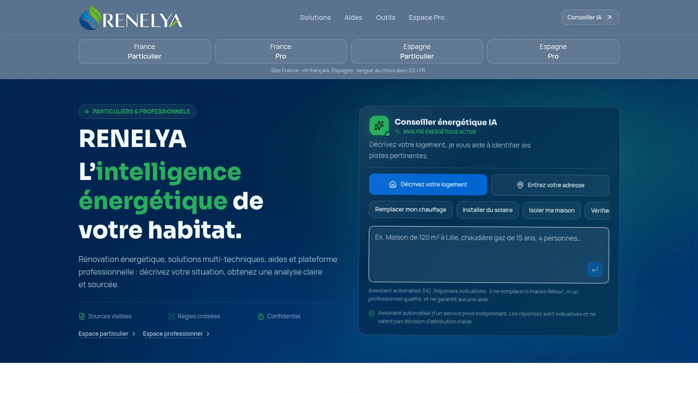 Aperçu du site RENELYA